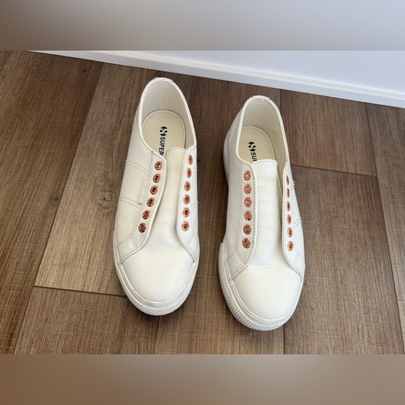 White rose gold superga platform sneakers size 8 - Picture 9 of 9